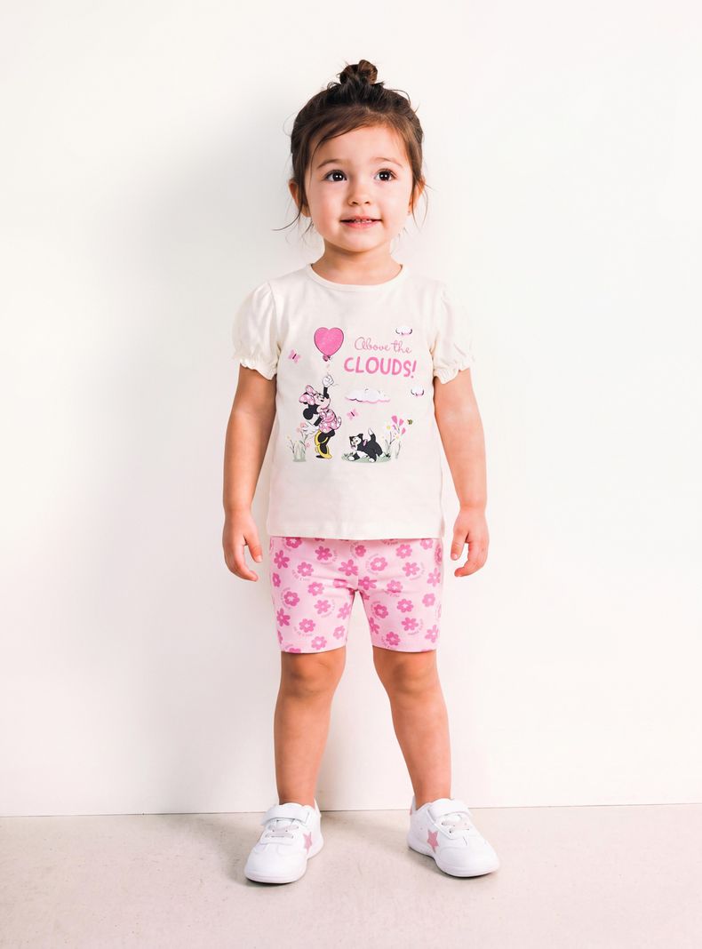 Conjunto Polera y Calza Corta Minnie Flores