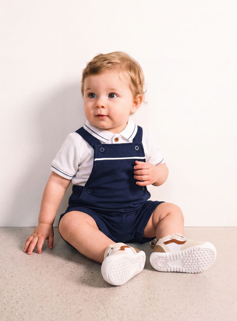 Conjunto Jardinera Cruzada con Polera Niño