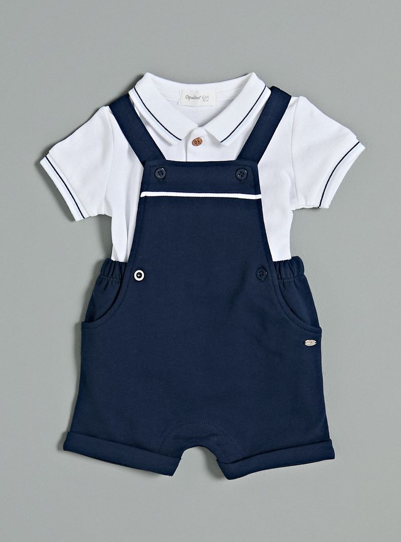 Conjunto Jardinera Cruzada con Polera Niño