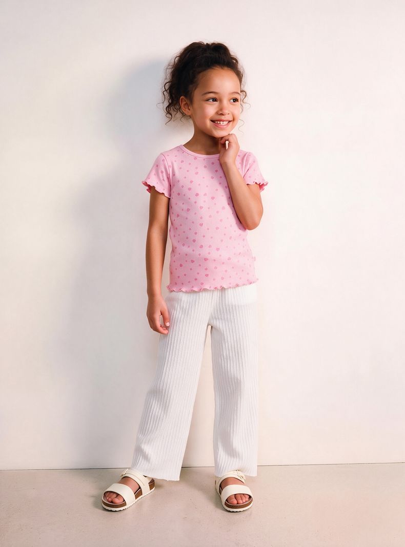 Pantalón Tela Fluida Texturada Niña
