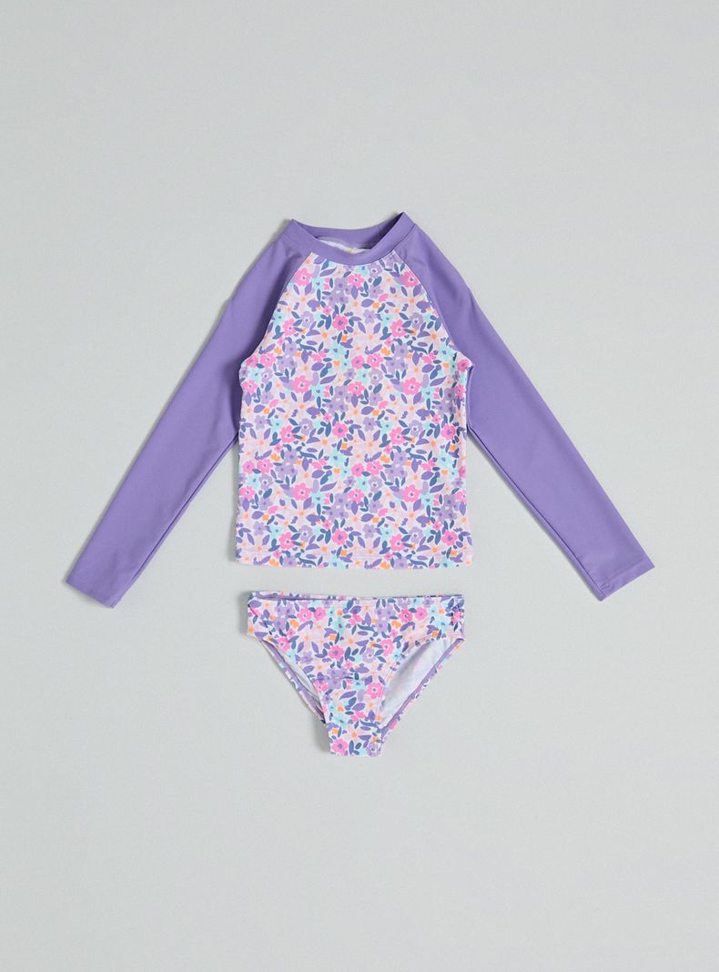 Traje de Baño Estampado con Manga Larga