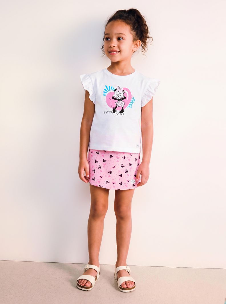 Conjunto Polera y Falda Short Minnie Mouse