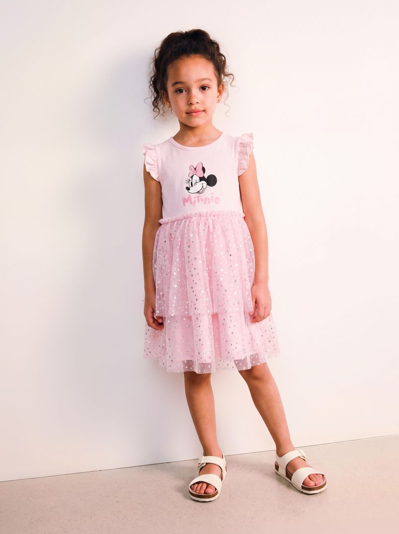 Vestido Falda Tul Brillos Minnie Mouse