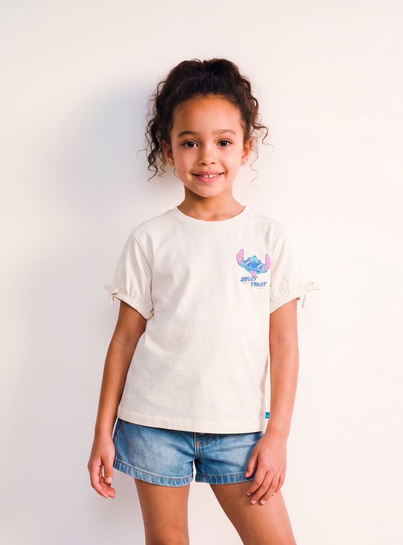 Polera Estampada con Brillos Stitch y Ángel