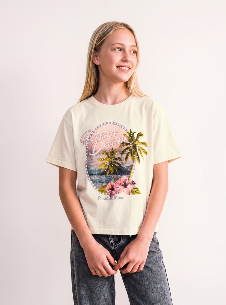 Polera Oversize con Strass