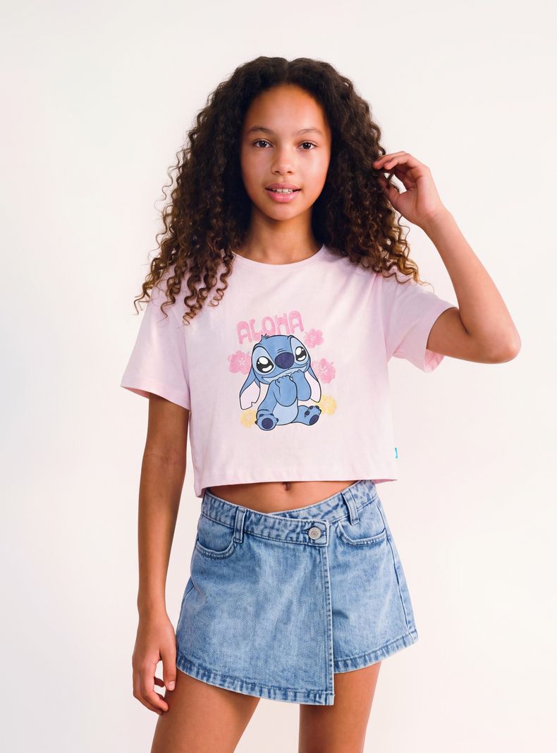 Polera Crop Lilo & Stitch Niña