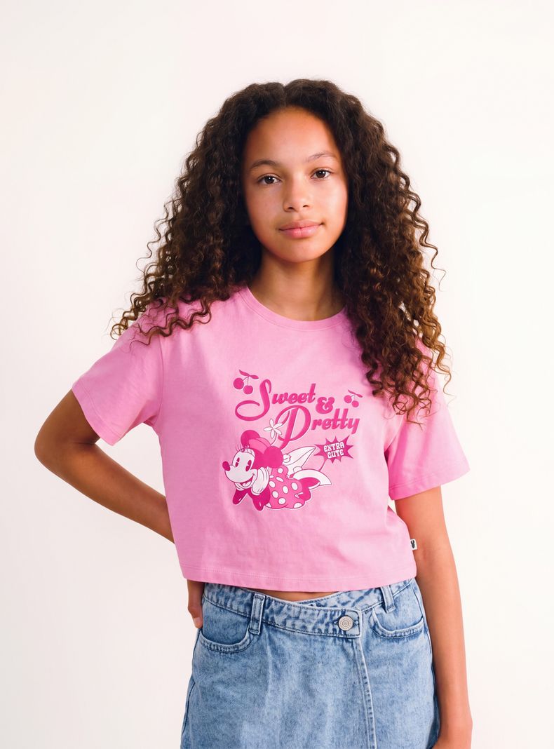 Polera Crop Minnie Mouse Niña