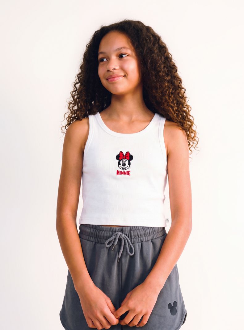 Polera Tank Bordado Minnie Mouse