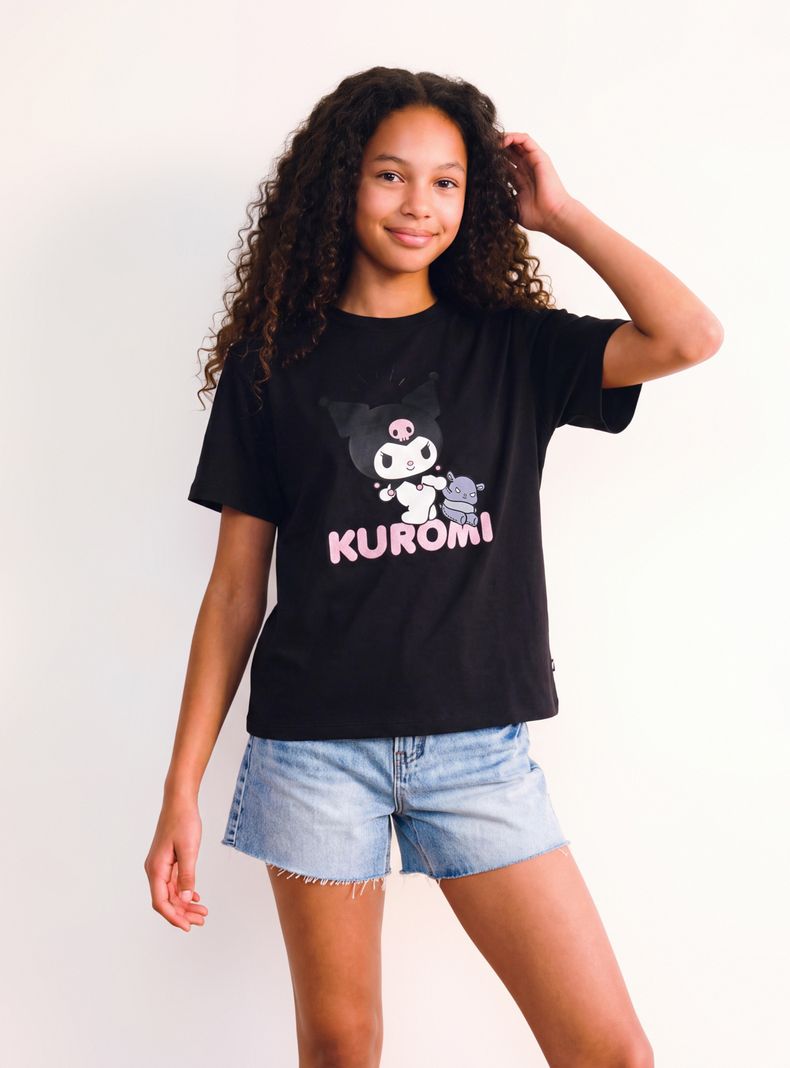 Polera Estampado Kuromi con Peluche