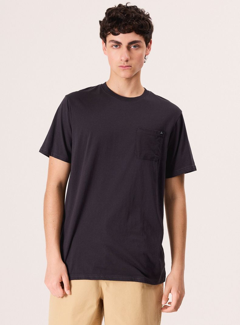 Polera Manga Corta Cuello Redondo Bolsillo