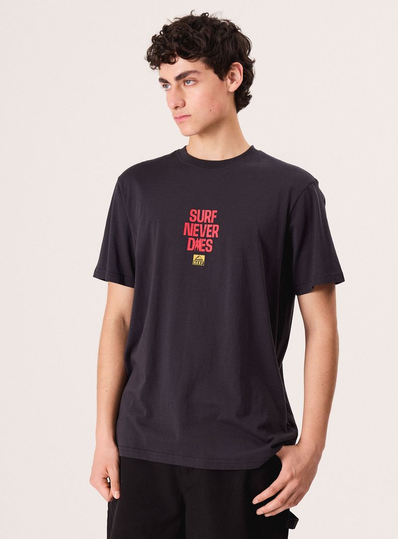 Polera Manga Corta Estampado Frontal y Trasero