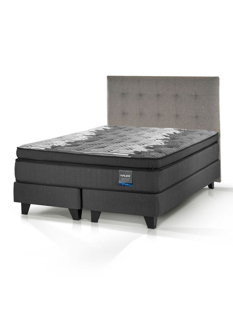 Cama Europea Legacy Plush King (180x200) + Respaldo Design Gris