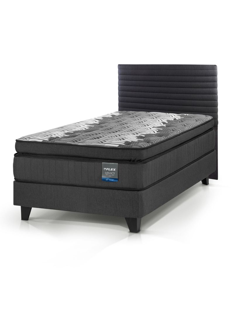 Cama Europea Legacy Plush 1.5 Plazas (105x200) + Respaldo Modern
