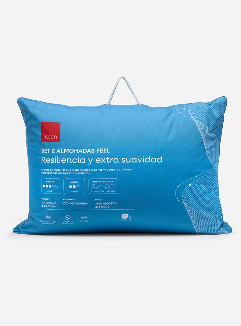 Set de 2 Almohadas Feel Microfibra Americana 50x70 cm