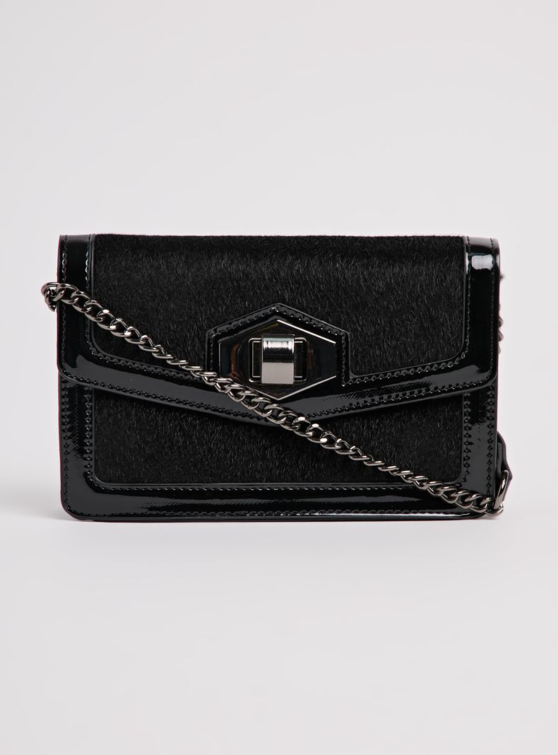 Cartera de Hombro Mini Efecto Pelo