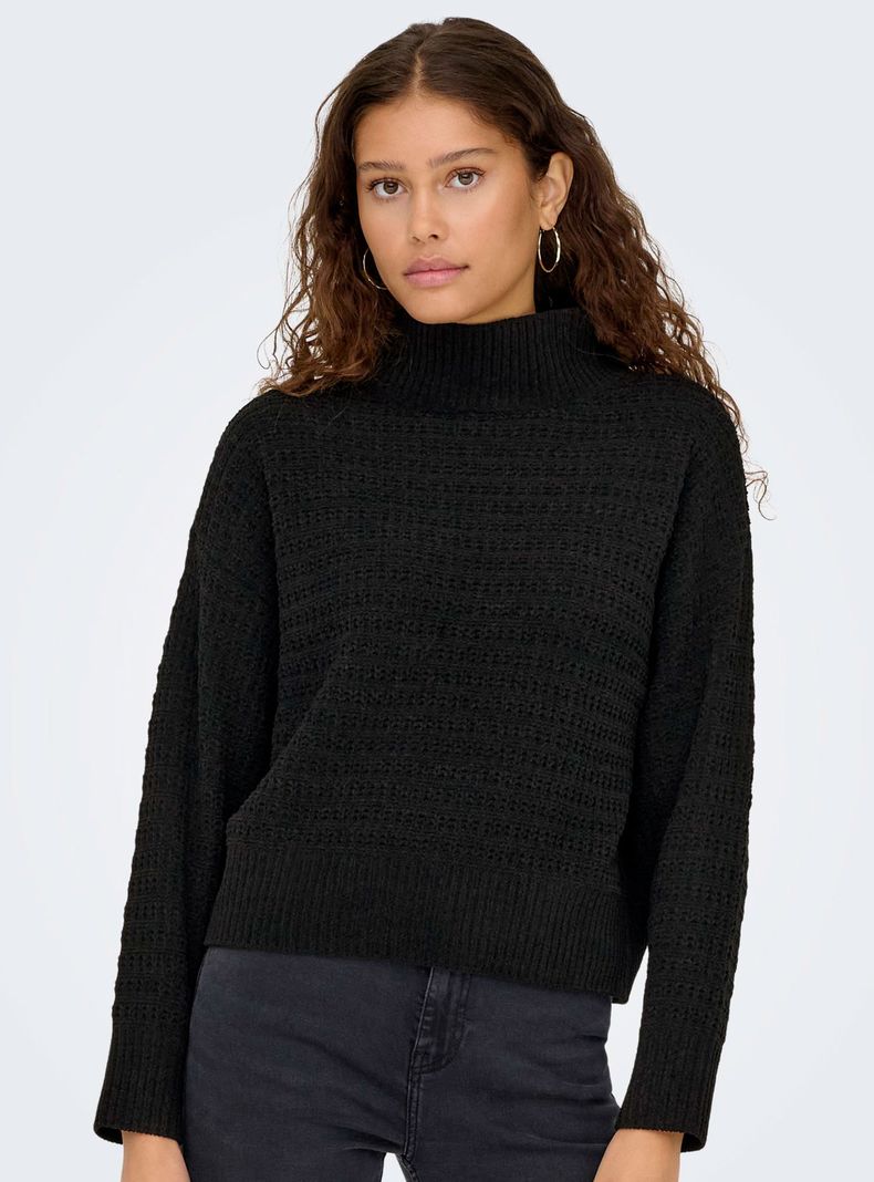 Sweater Punto de Cuello Alto Globo