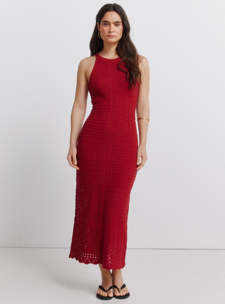 Vestido Pointelle Halter