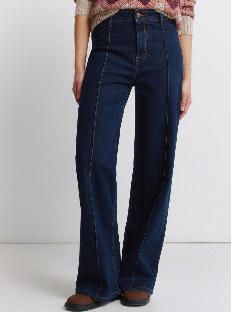 Jeans Sailor Tiro Medio con Cierre