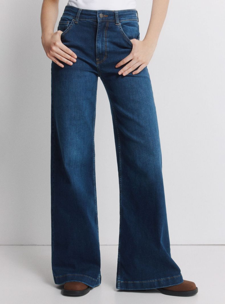 Jeans Anchos Tiro Alto