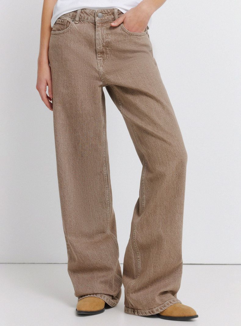 Jeans Wide Leg Tiro Alto Pierna Ancha