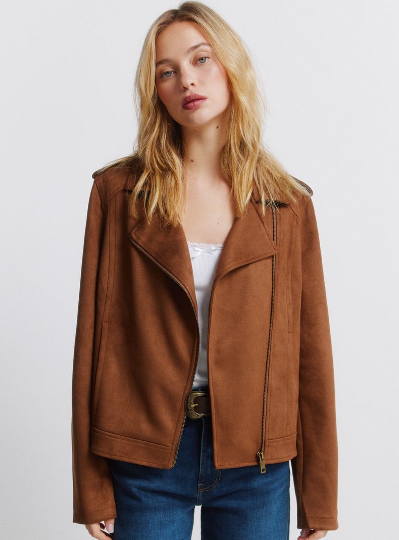 Chaqueta Antelina Hombros Trabillas