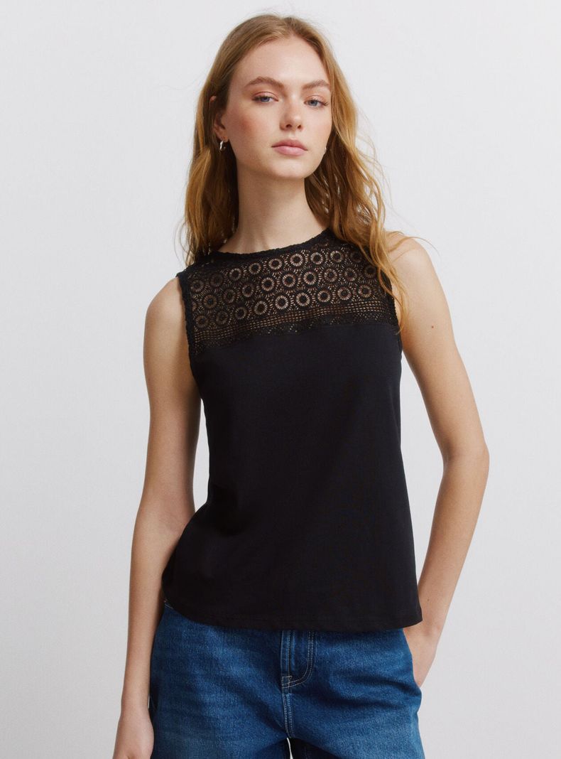 Polera de Tirantes Bordado