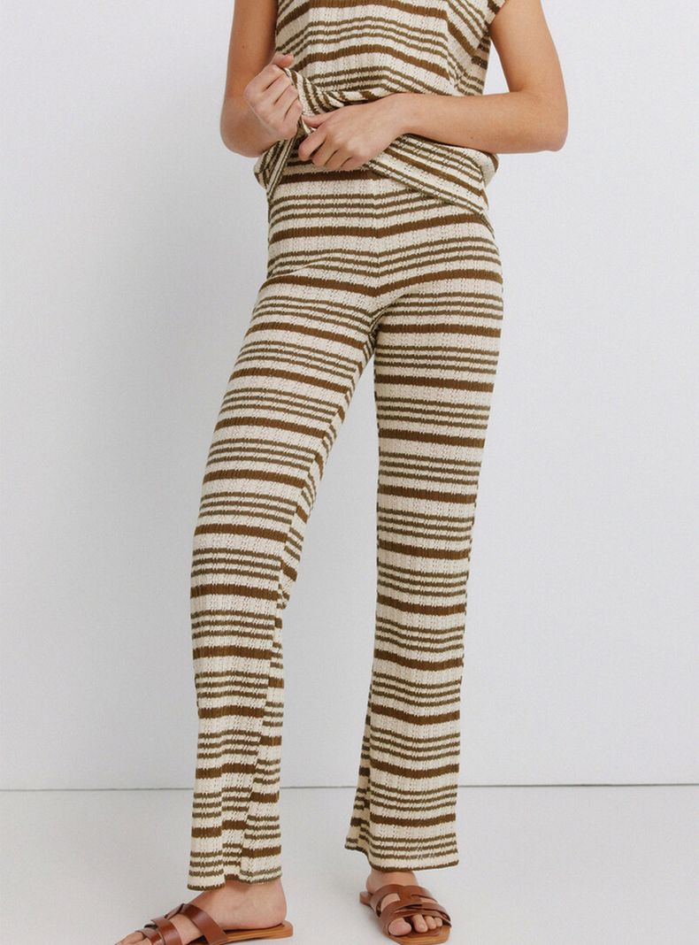 Pantalón de Punto a Rayas