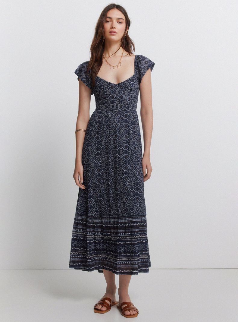 Vestido Estampado Volantes