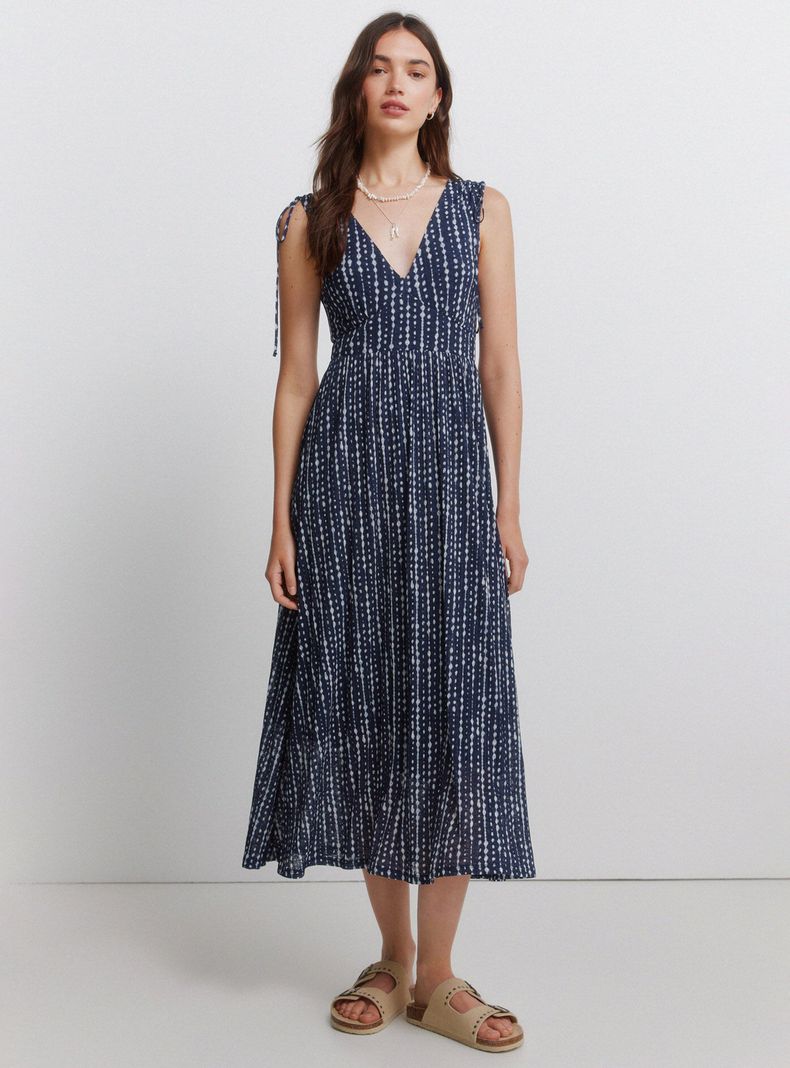 Vestido Tirantes Frunces Hombros