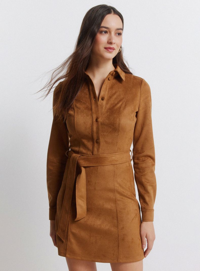 Vestido Corto Camisero Antelina