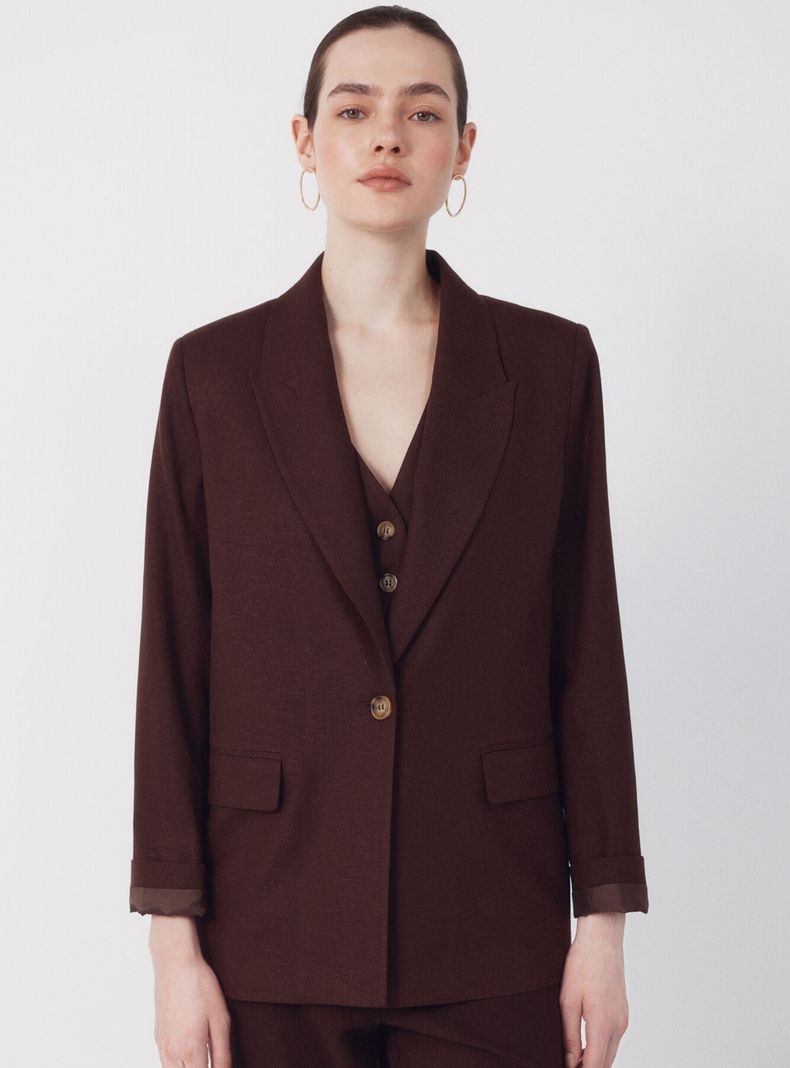 Blazer Tejido con Lino