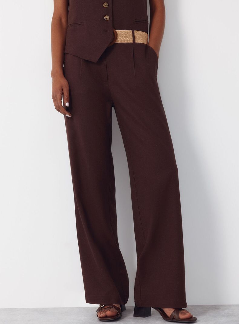 Pantalón Ancho con Lino