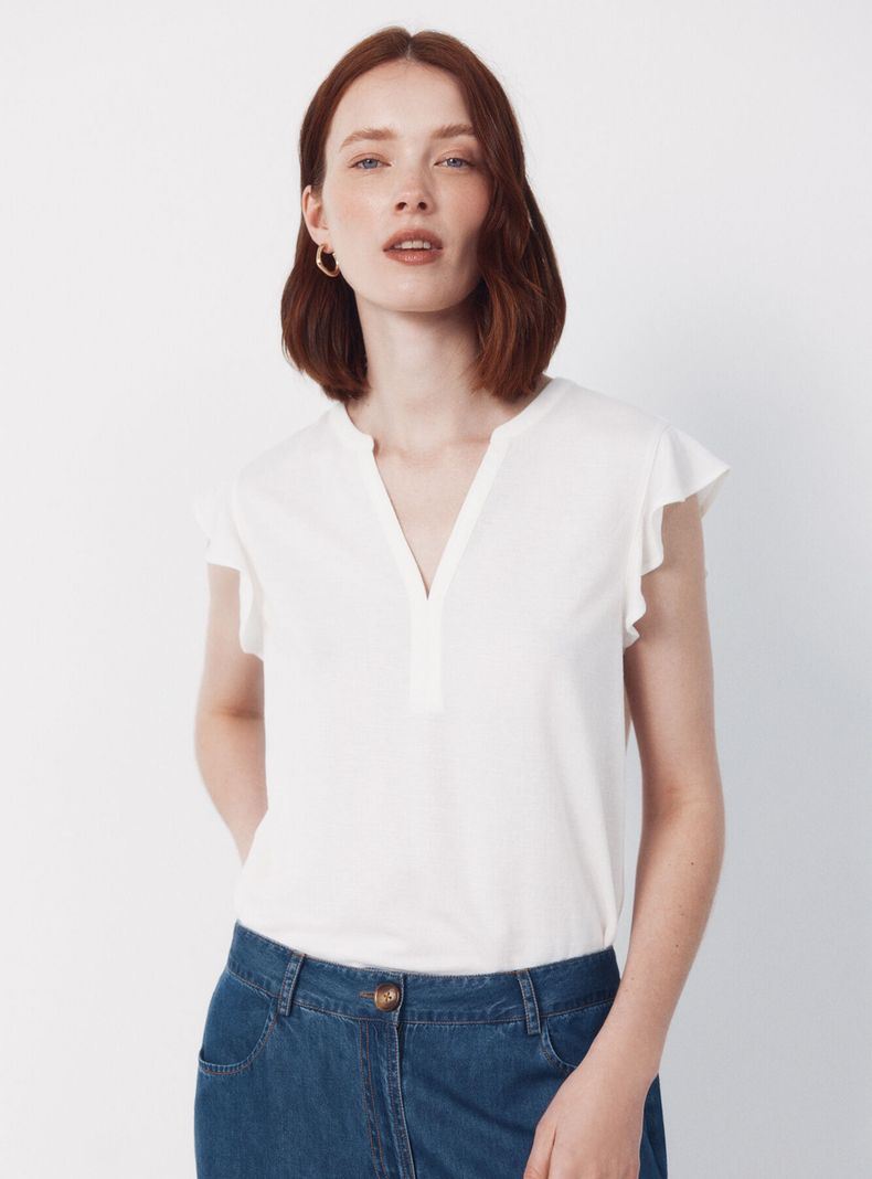 Polera Manga Volante