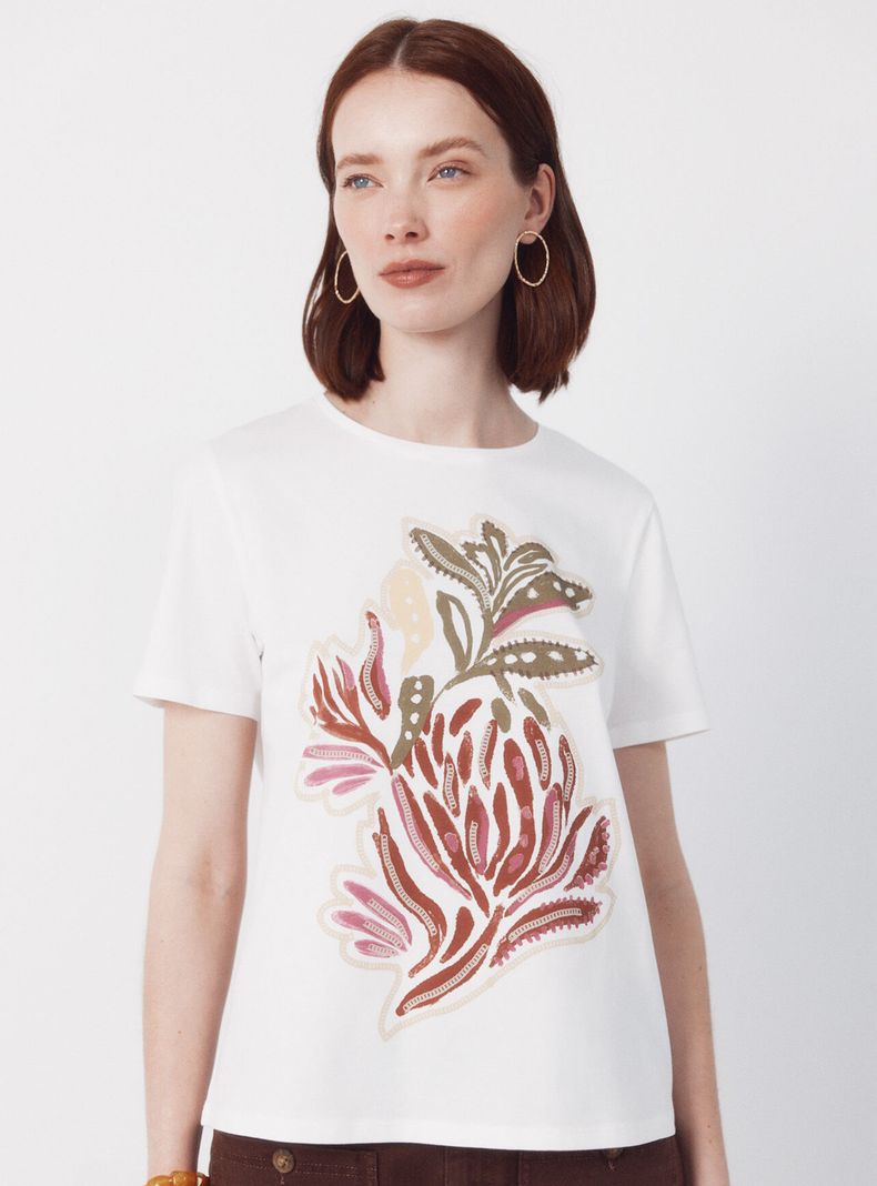 Polera Estampada Silueta Recta