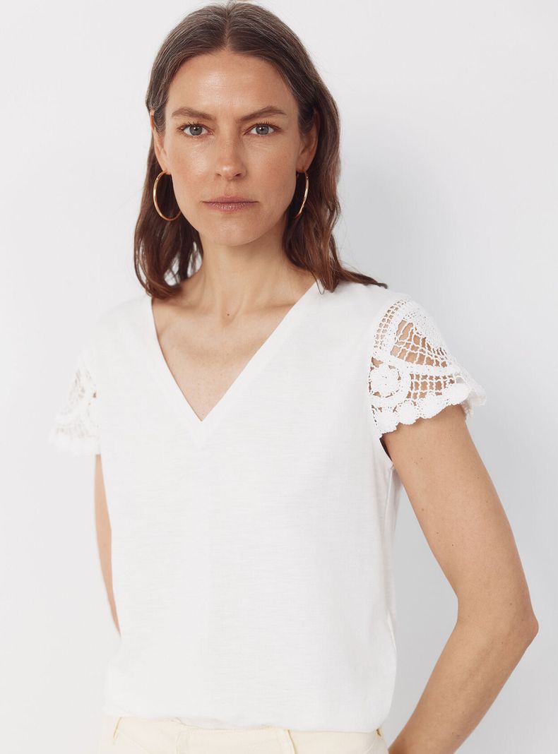 Polera Manga Crochet