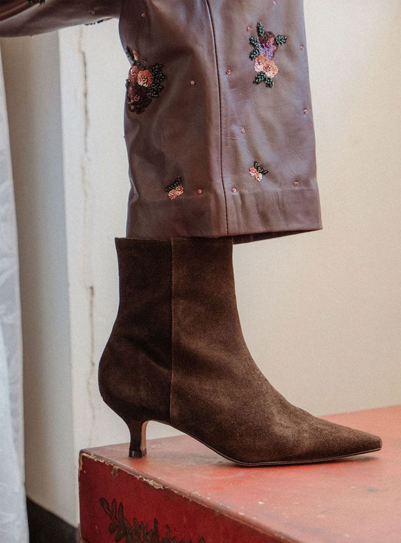 Botín Skov Burgun Cuero Mujer