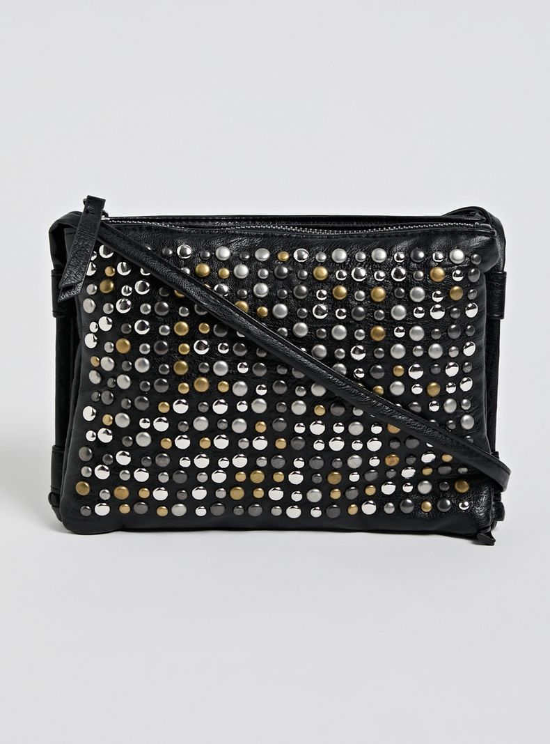Cartera de Hombro Crossbody con Tachas Ecocuero