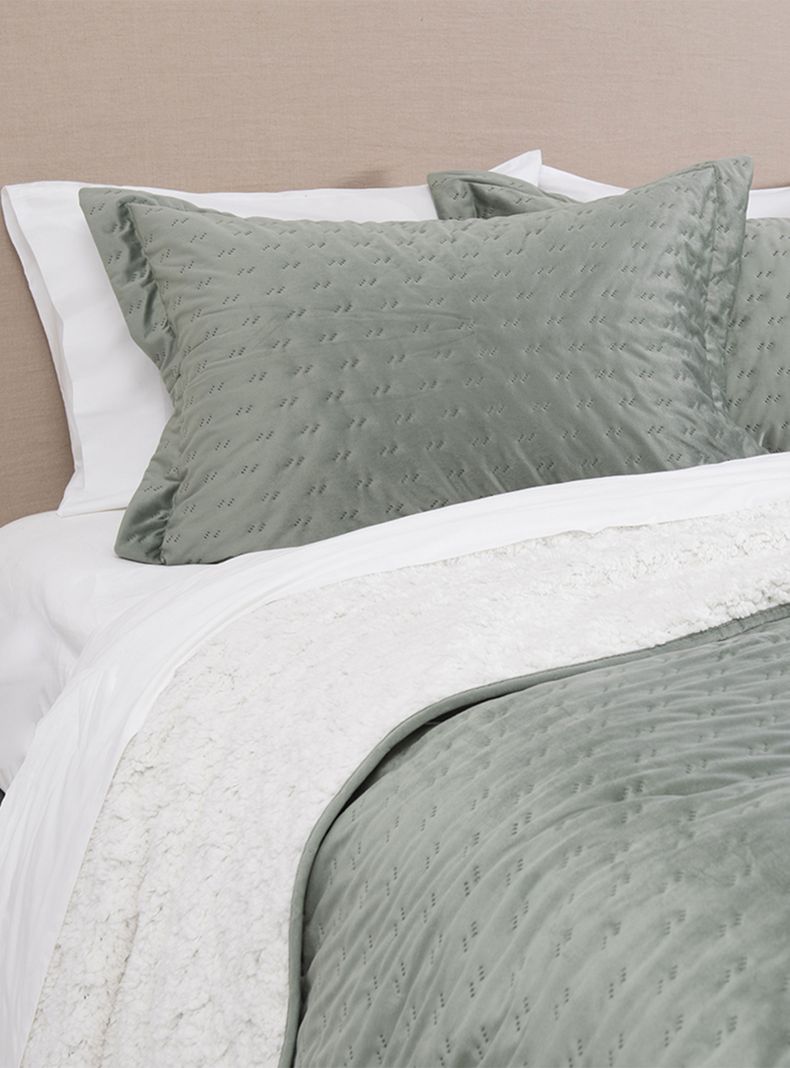 Quilt Velvet Sherpa 2 Plazas Jiro Verde