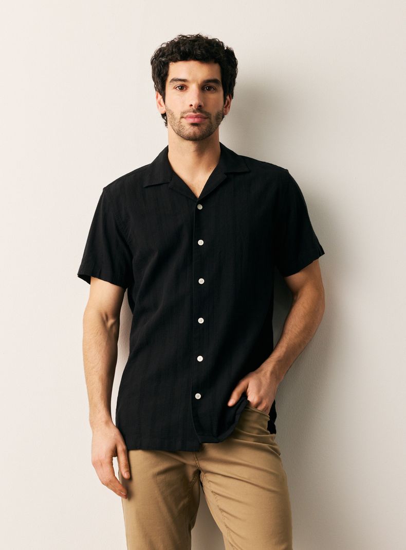 Camisa Manga Corta Tejida Rayas