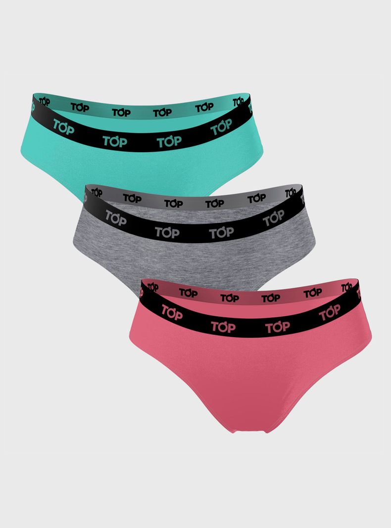 3 Pack Calzon Bikini Algodon Color