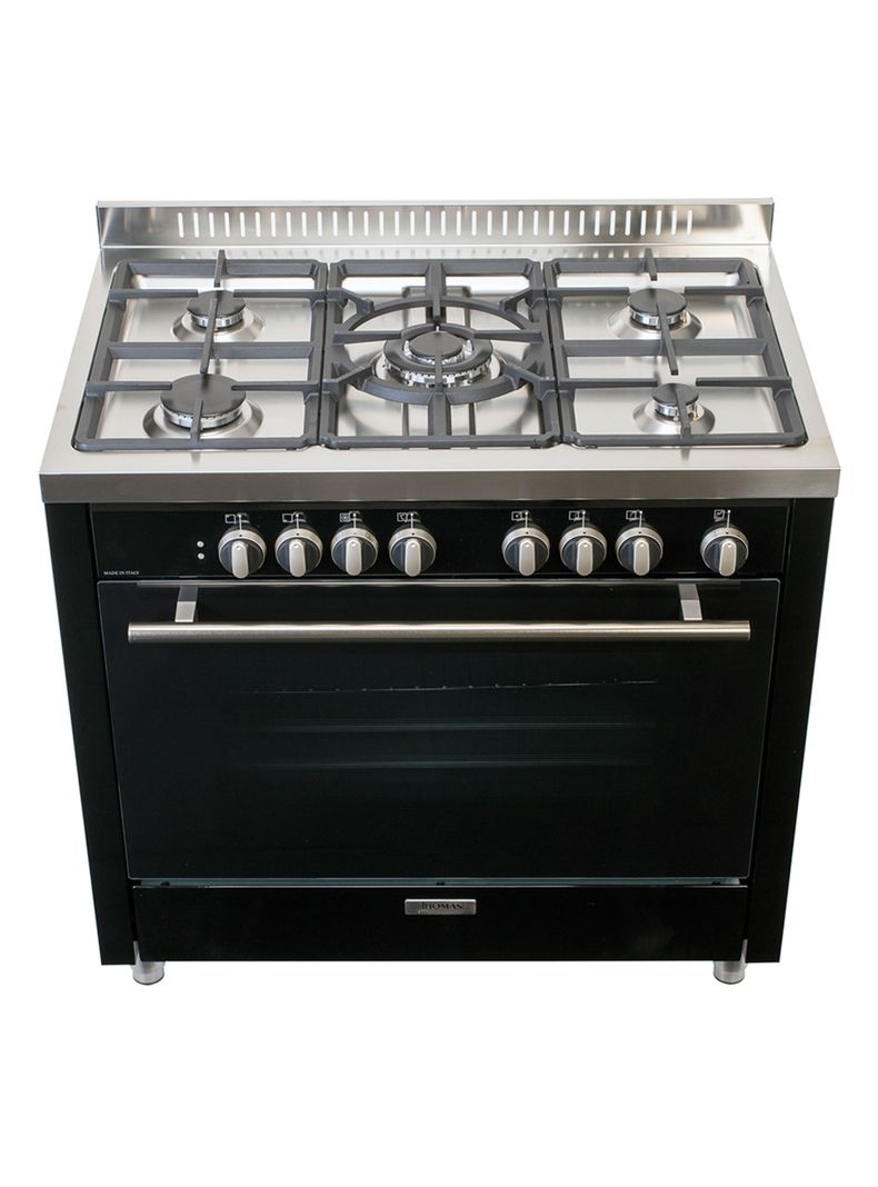 Cocina a Gas 5 Quemadores Venezia Negro-0