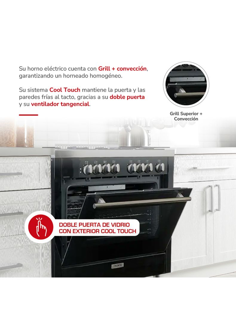 Cocina a Gas 5 Quemadores Venezia Negro-3