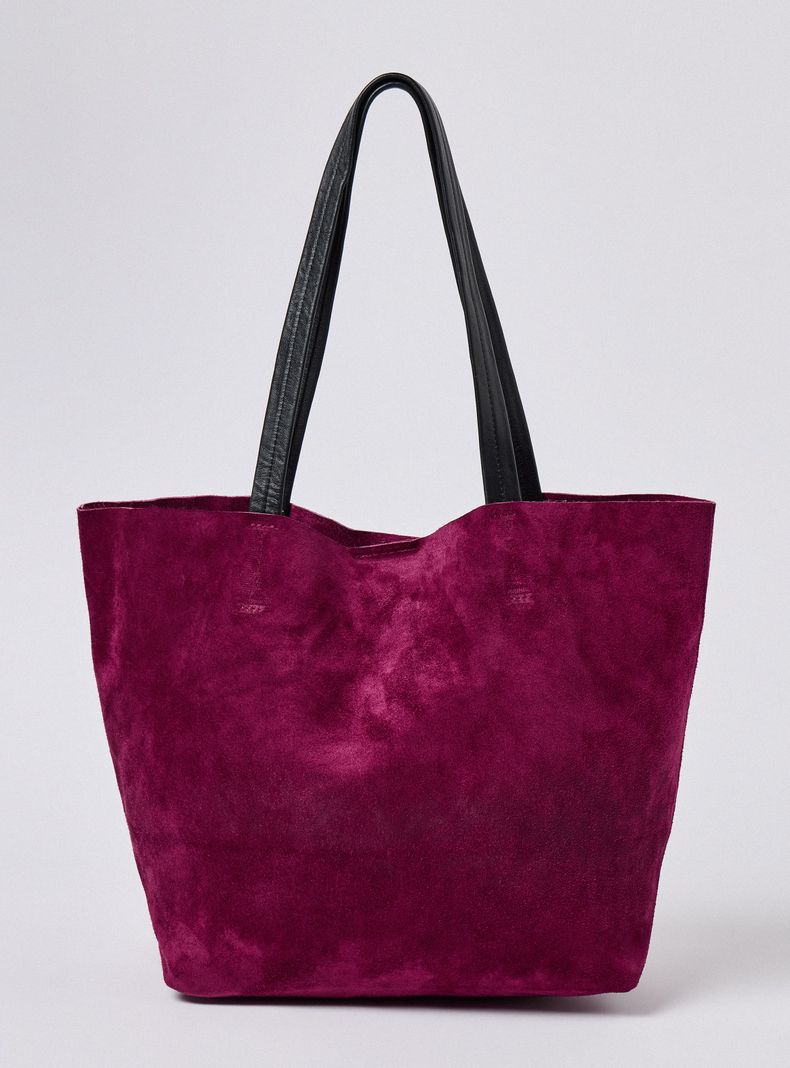 Cartera de Hombro Gamuza y Tirantes Cuero