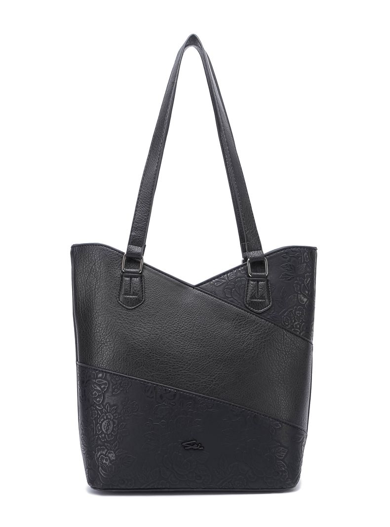 Cartera de Hombro Corte Oval Helsinki Negro