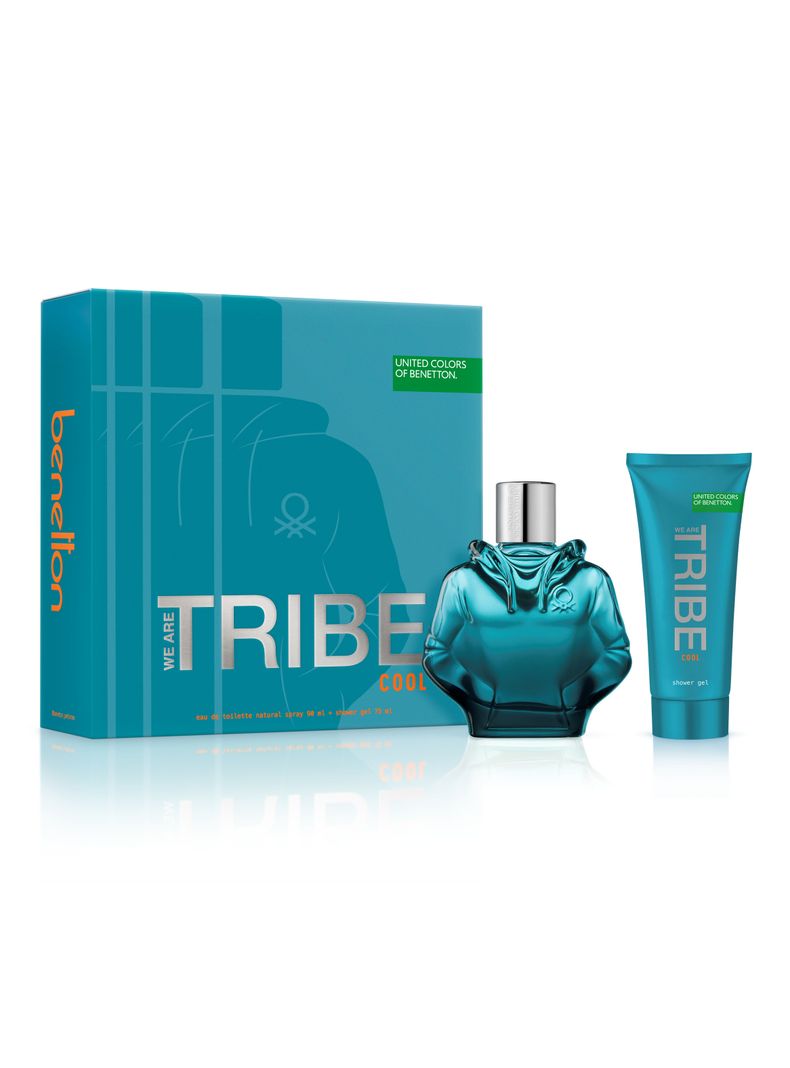 Set Perfume United Colors We are Tribe Cool EDT Hombre 90 ml + Gel de Baño 75 ml