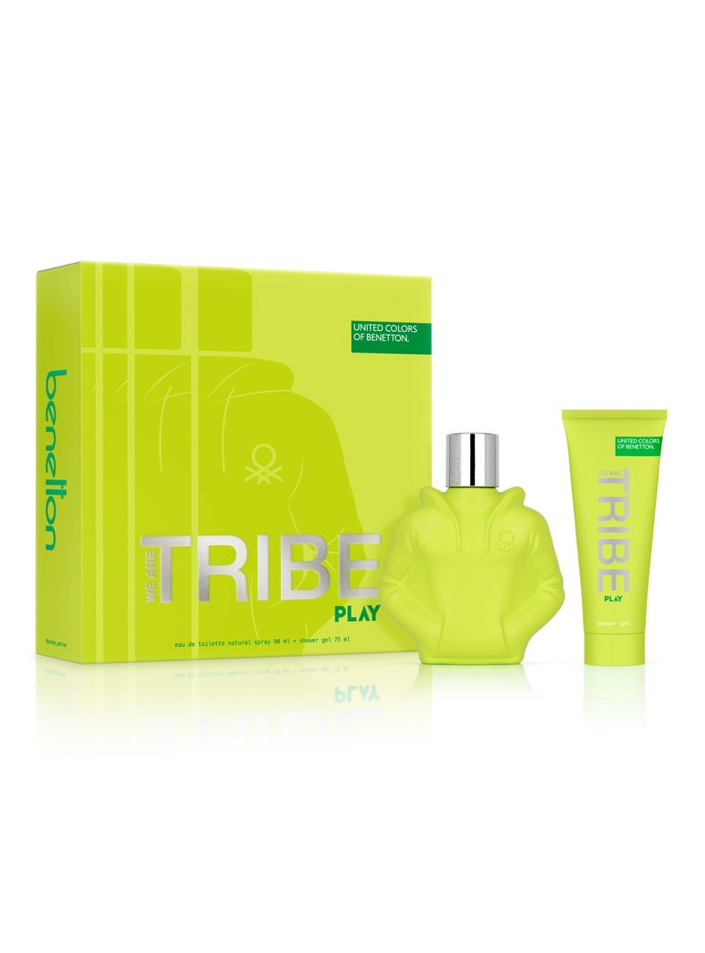 Set Perfume United Colors We are Tribe Play EDT Hombre 90 ml + Are Tribe Play Gel de Baño 75 ml