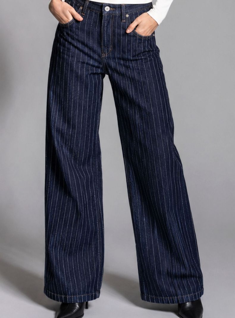 Jeans Wide Leg Rayas