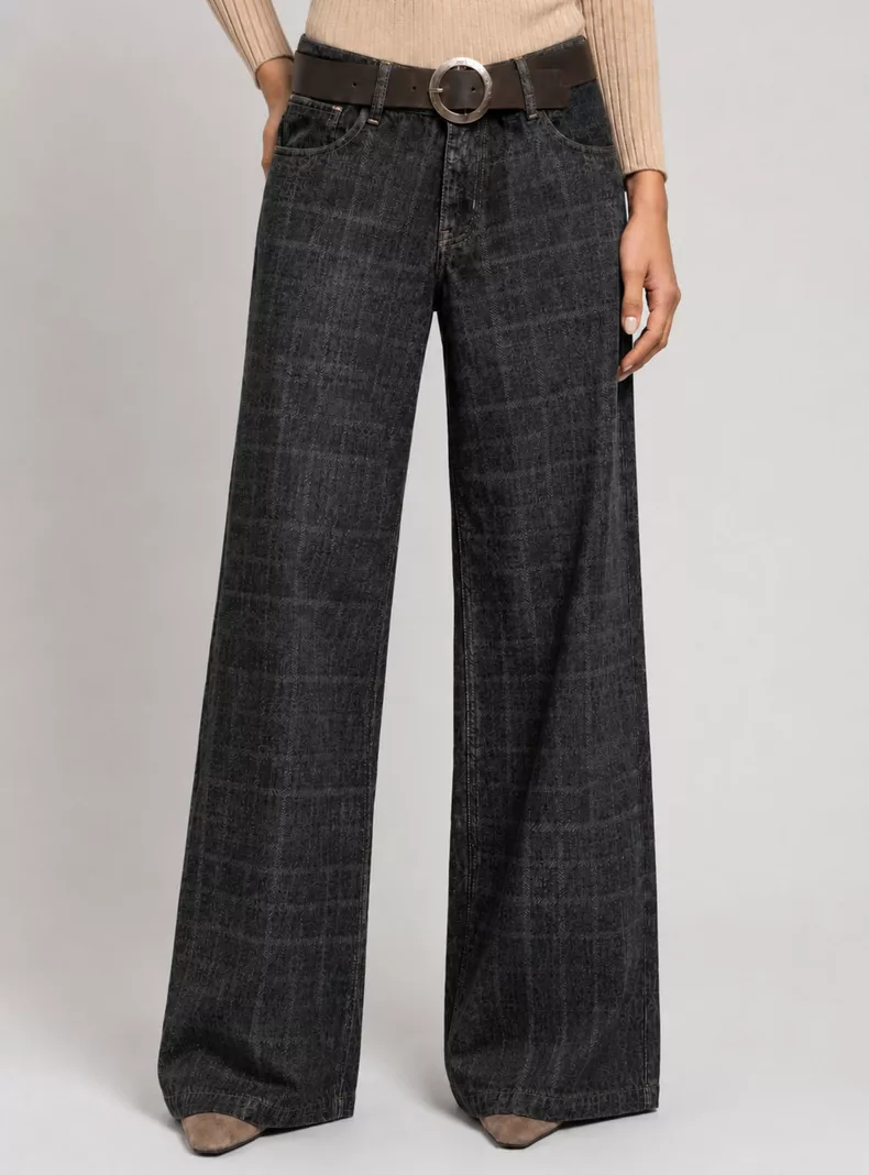 Jeans Wide Leg Checks