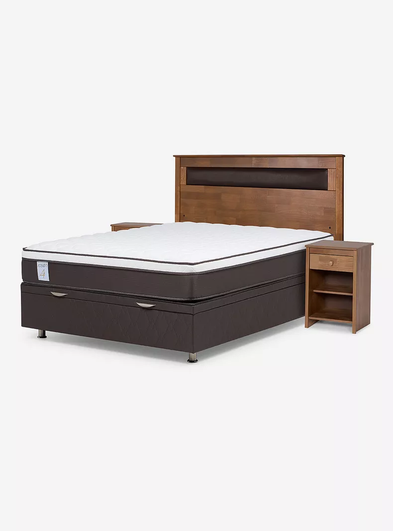 Boxet New Style 4 Plus 2 Plazas + Velador Respaldo Ferrara