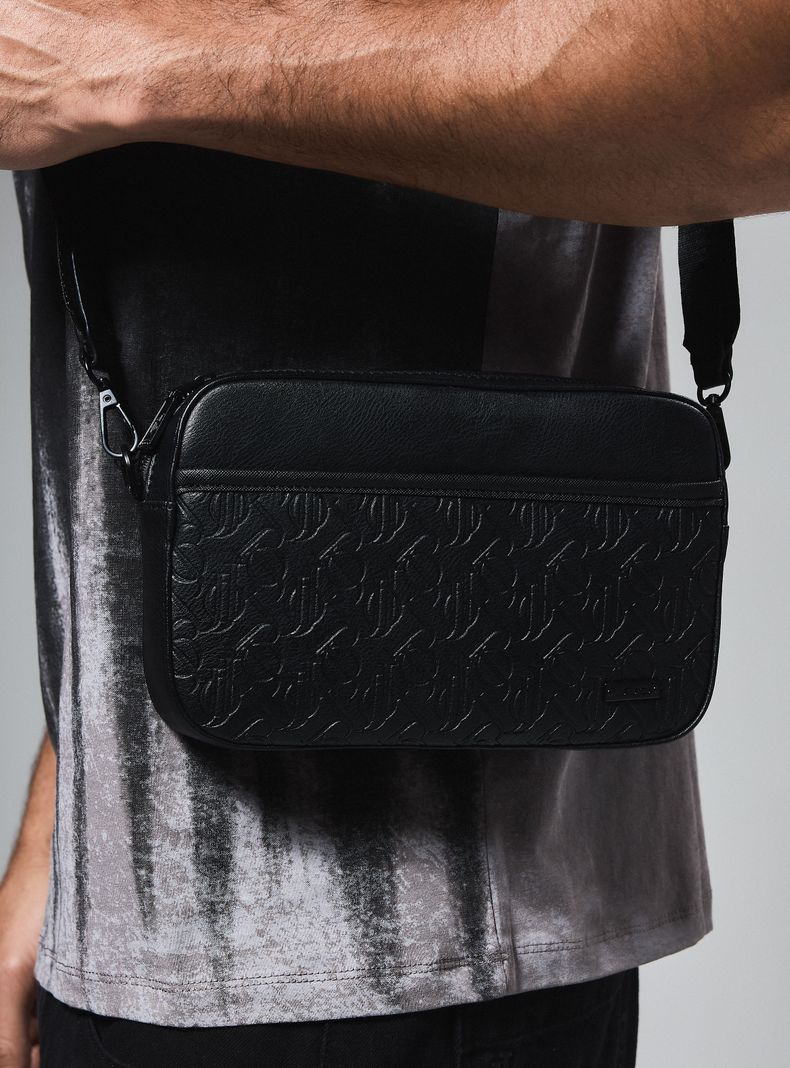 Bolso Cruzado Logo Texturado